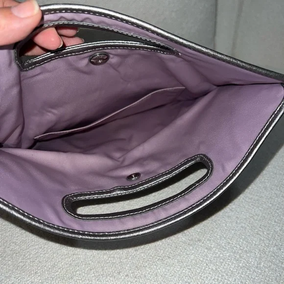 Coach Hampton Weekend Metallic Leather Flap Clutch Bag - Picture 9 of 15